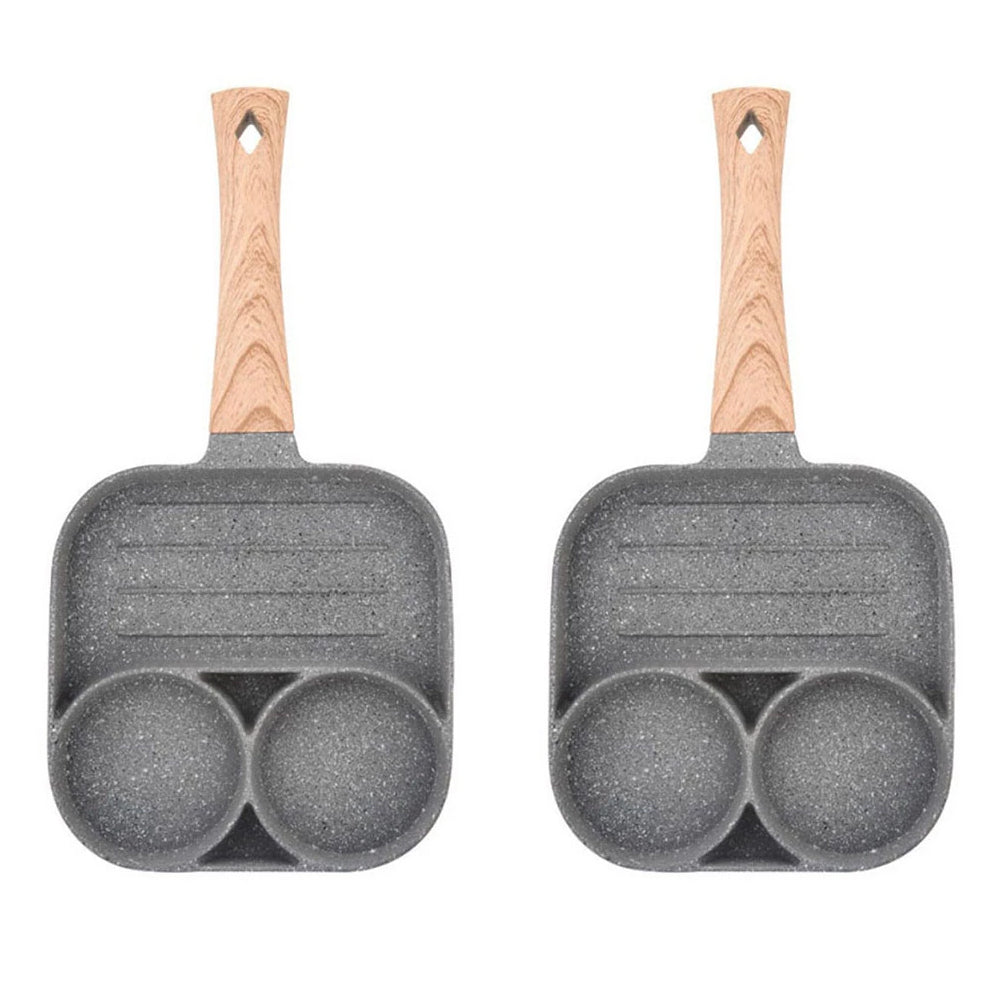 2Pcs 2 Hole Nonstick Egg Frying Pan Steak Frying Pot Omelets Pan