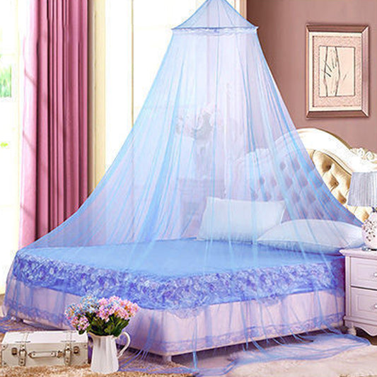 Blue Bed Canopy Dome Mosquito Net Hanging Tent Hanging Bed Curtain for Single Size Bed