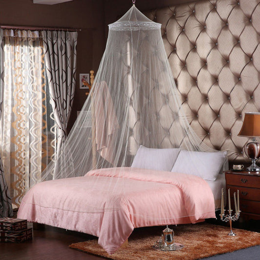 White Bed Canopy Dome Mosquito Net Hanging Tent Hanging Bed Curtain for Single Size Bed