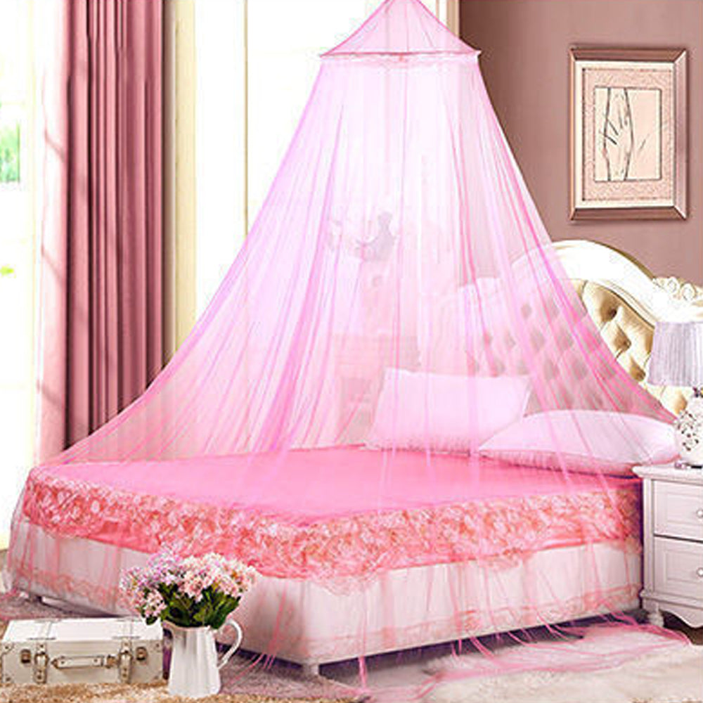 2X Dome Hanging Bed Canopy Mosquito Net Fit for Single Size Bed Blue and Pink