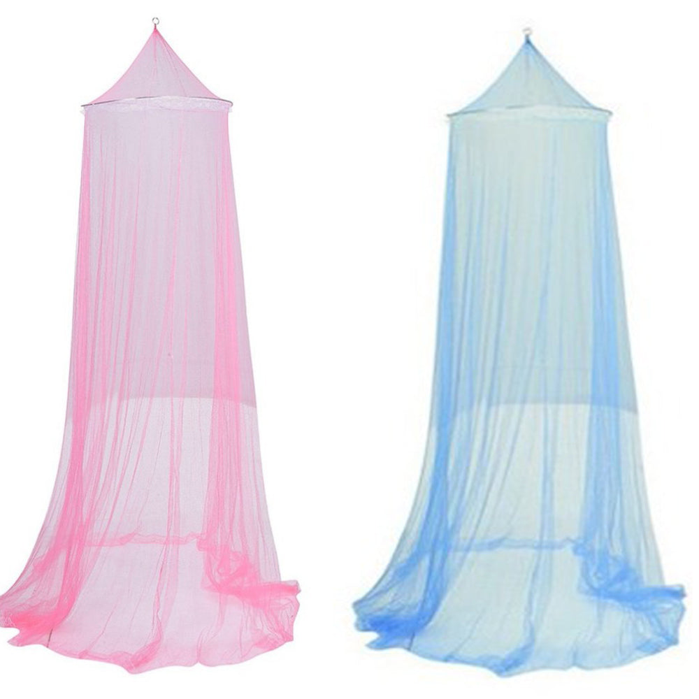 2X Dome Hanging Bed Canopy Mosquito Net Fit for Single Size Bed Blue and Pink