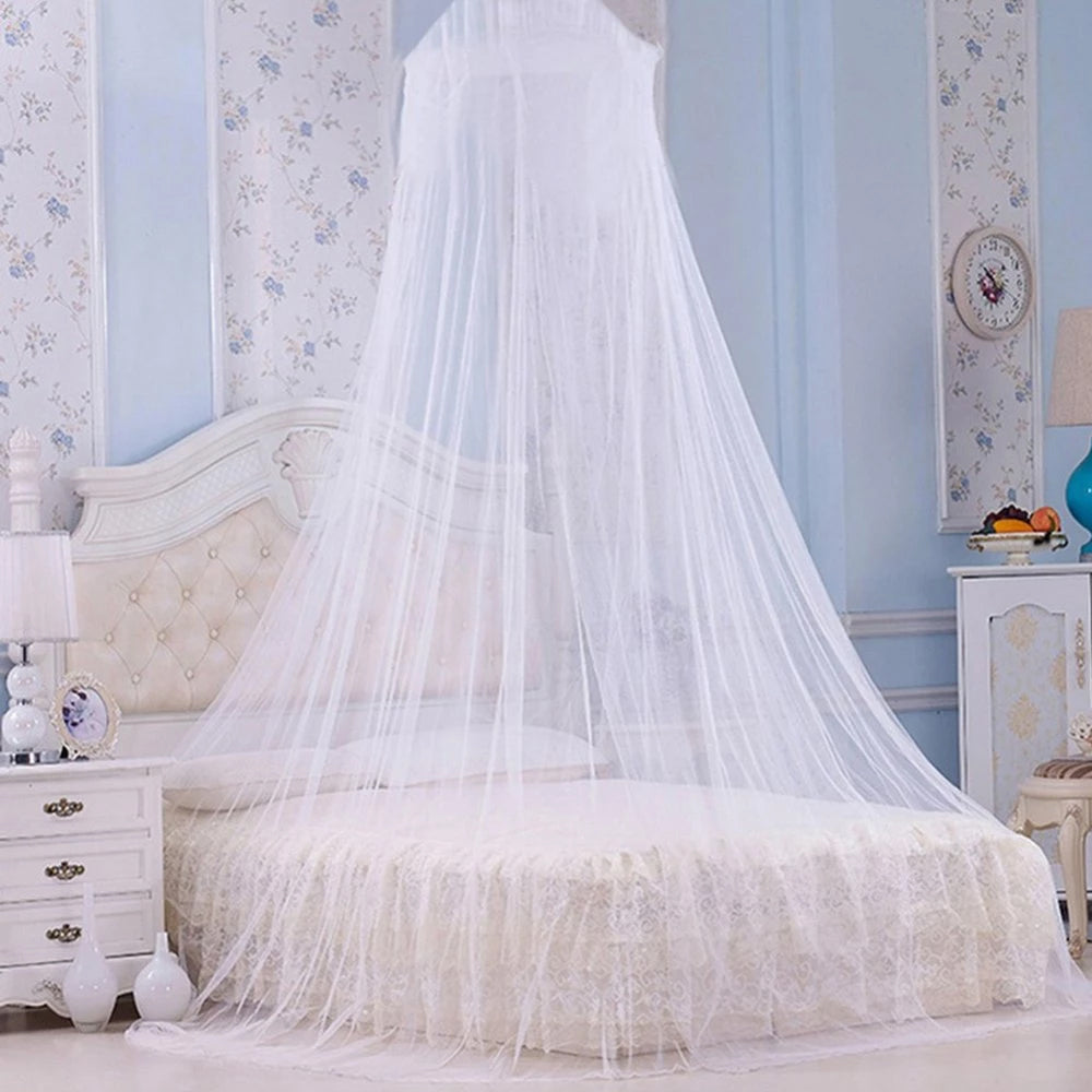 2X Dome Hanging Bed Canopy Mosquito Net Fit for Single Size Bed White and Pink