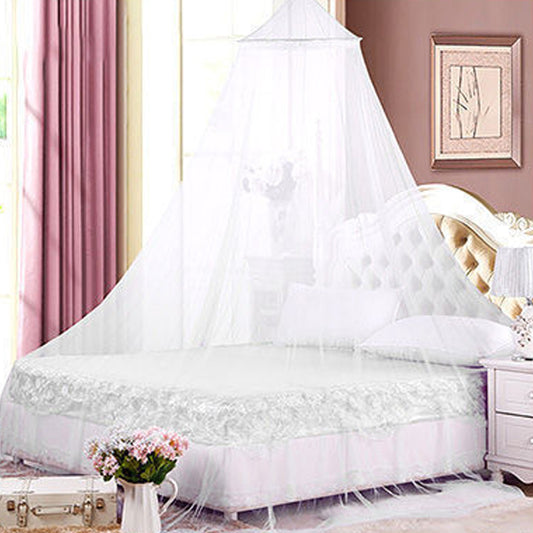 2X Dome Hanging Bed Canopy Mosquito Net Fit for Single Size Bed White and Blue