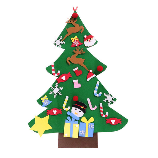1X Kids DIY Felt Christmas Tree Set with 27pcs Detachable Ornaments