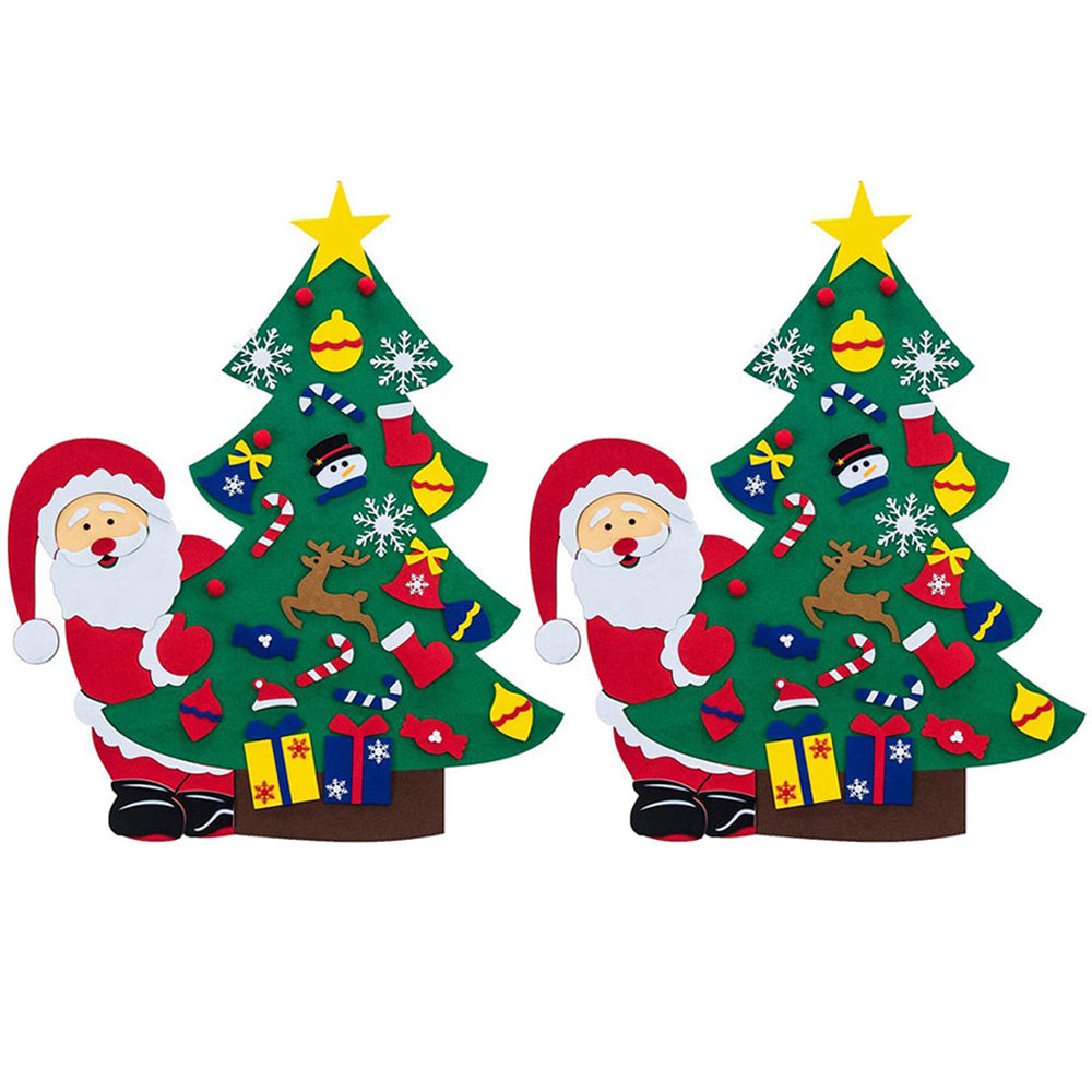 2X Kids DIY Felt Christmas Tree Set with 29pcs Detachable Ornaments