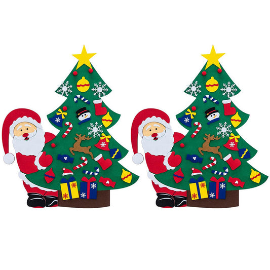 2X Kids DIY Felt Christmas Tree Set with 29pcs Detachable Ornaments