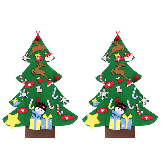 2X Kids DIY Felt Christmas Tree Set with 27pcs Detachable Ornaments