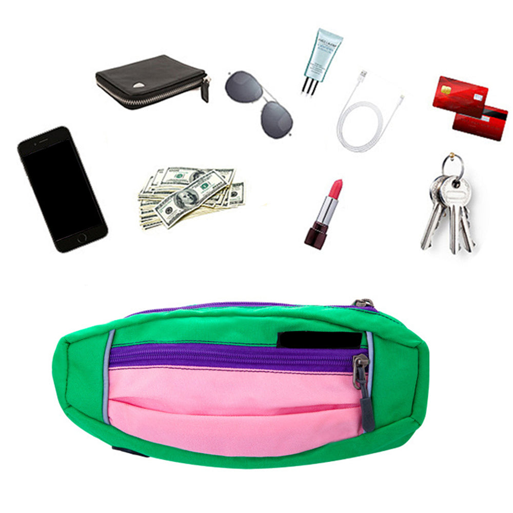 2X Hands Free Pet Dog Leash with Waist Bag Purple Pink