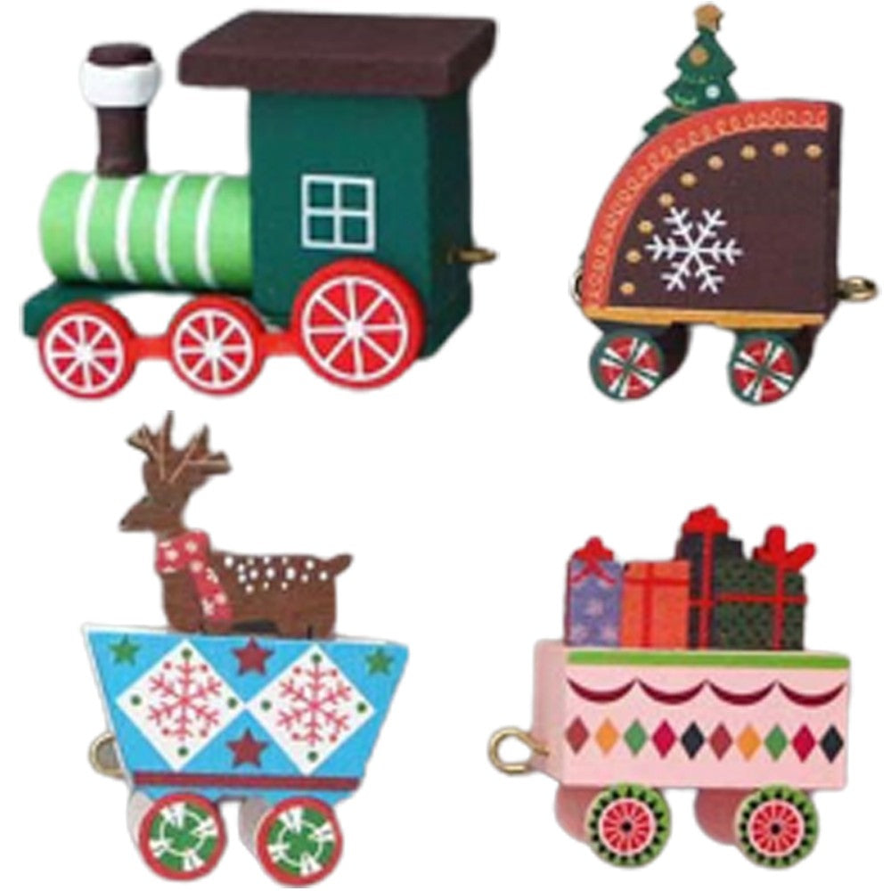 1 Set of Merry Christmas Xmas Train Ornament Green Train Head