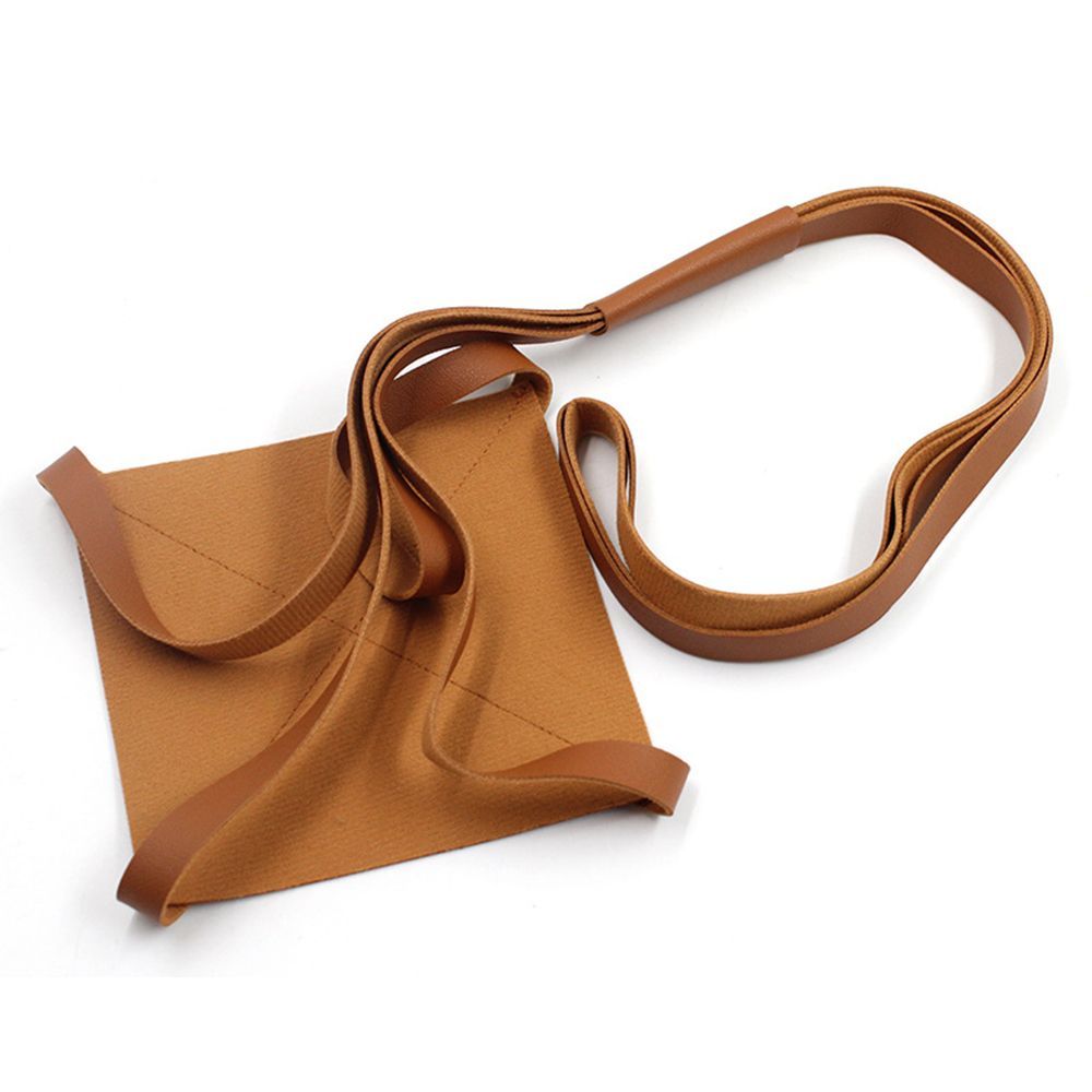 1Pc PU Leather Garden Plant Hanger Hanging Flower Pot Stand Brown