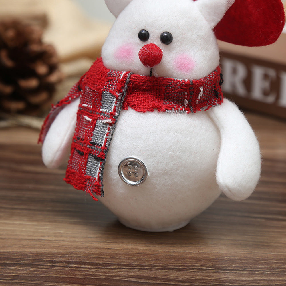 6Pcs Christmas Tree Santa Claus Snowman Deer Doll Ornaments