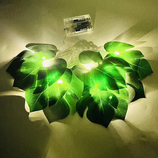 1Pc 3M 20LEDs Artificial Fake Monstera Leaf String Lights