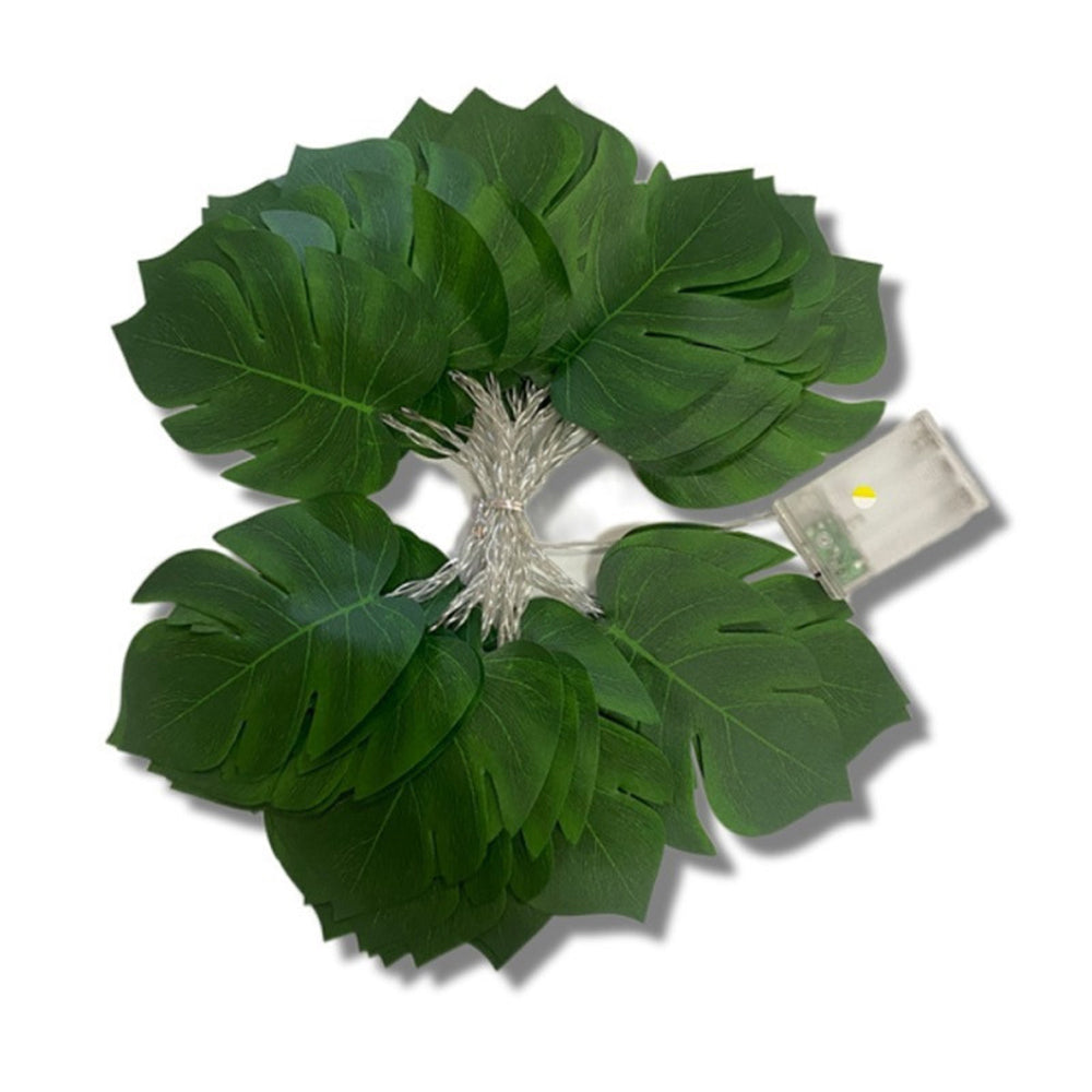 1Pc 3M 20LEDs Artificial Fake Monstera Leaf String Lights