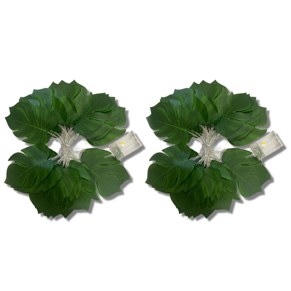 2Pcs 3M 20LEDs Artificial Fake Monstera Leaf String Lights