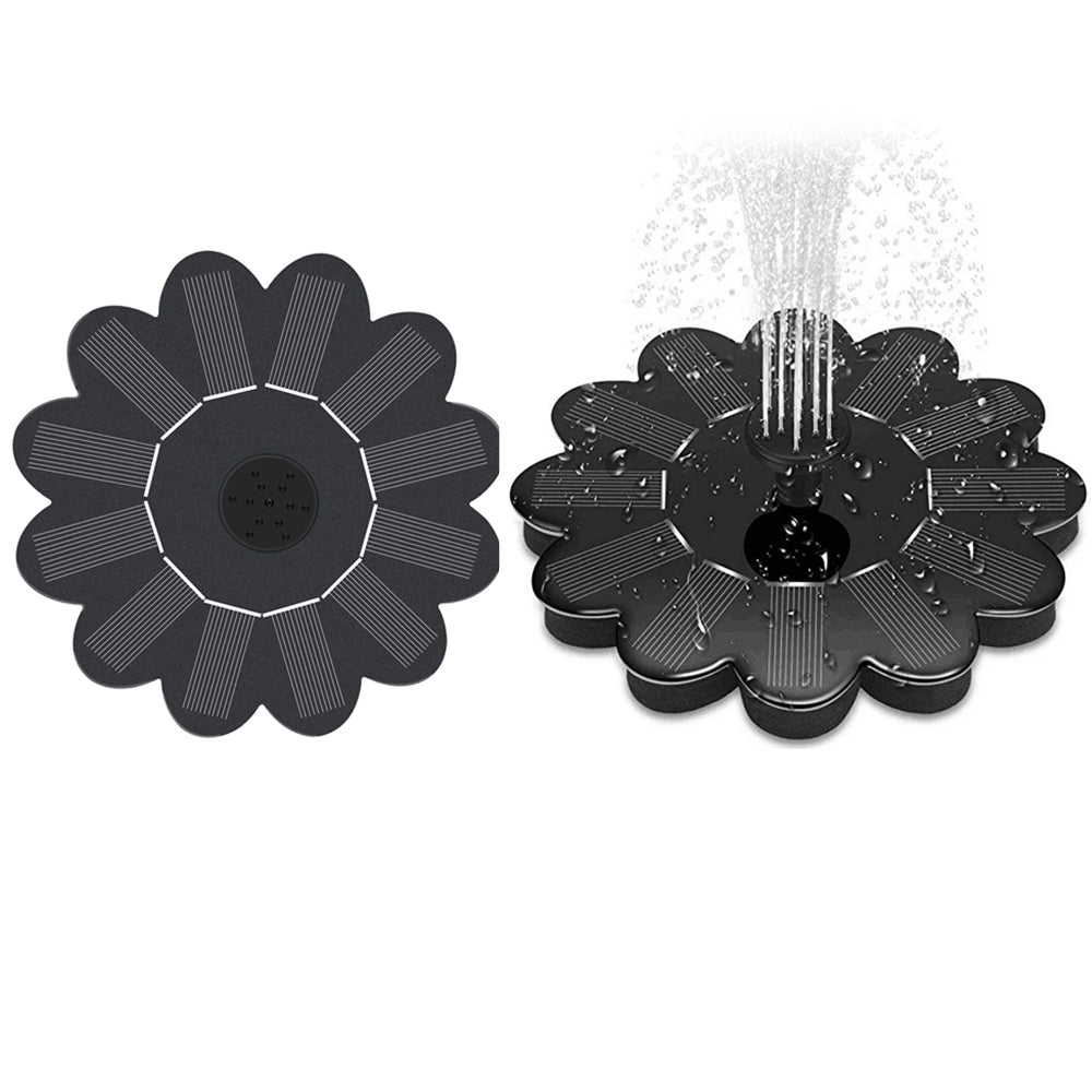 2 Sets of Sunflower Shaped Garden Solar Fountain Pump with Nozzles