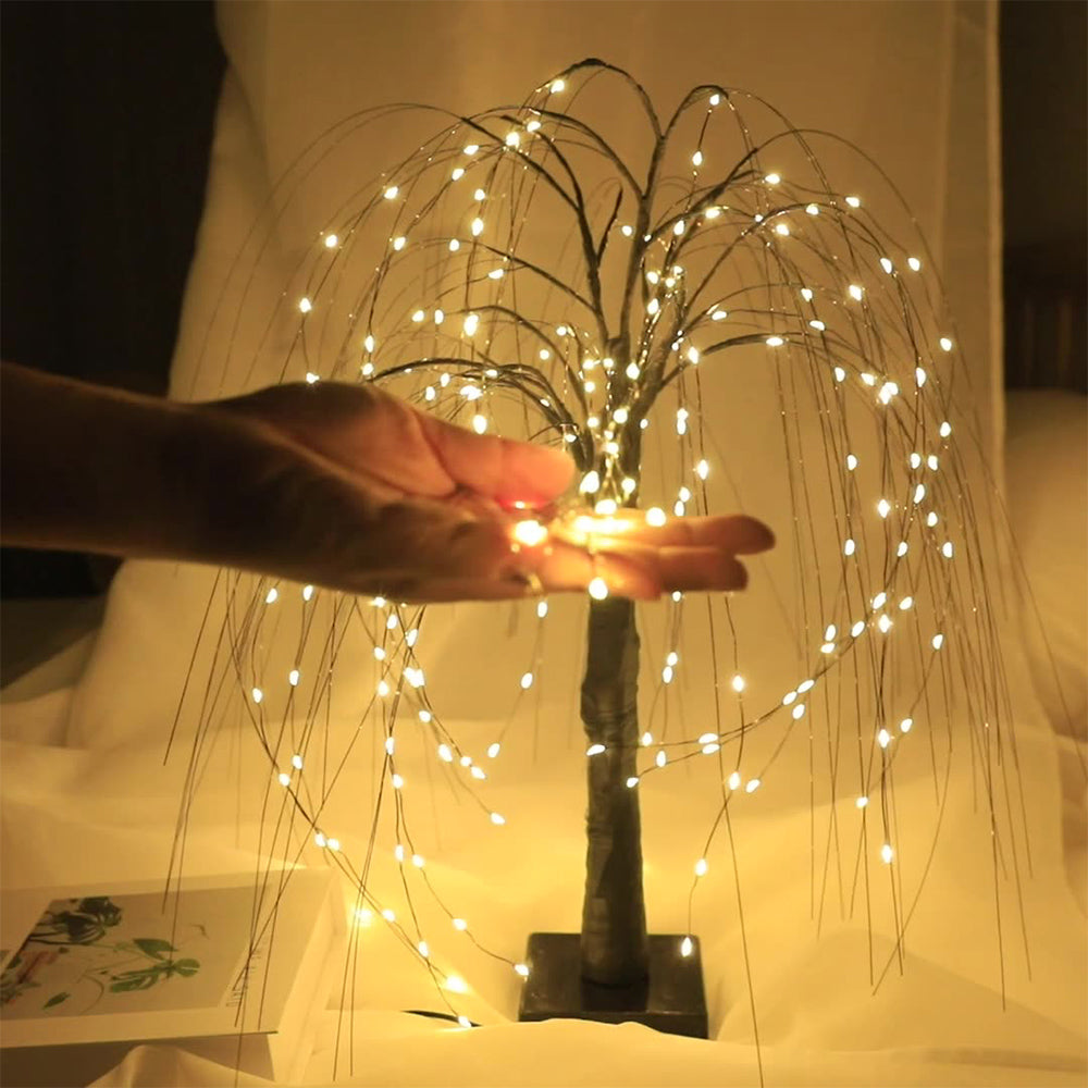 1Pc Christmas LED Tabletop Tree Lights Xmas Night Light Black