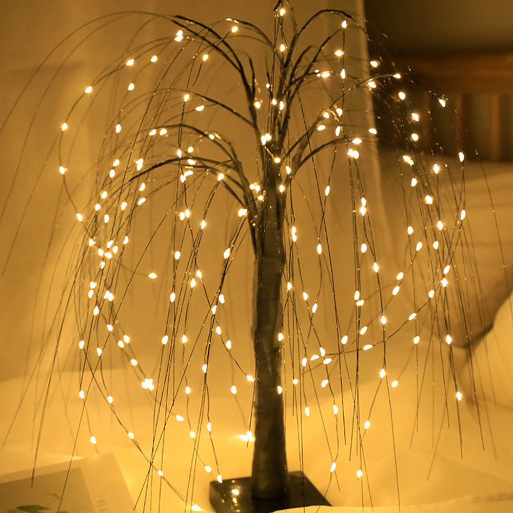 1Pc Christmas LED Tabletop Tree Lights Xmas Night Light Black