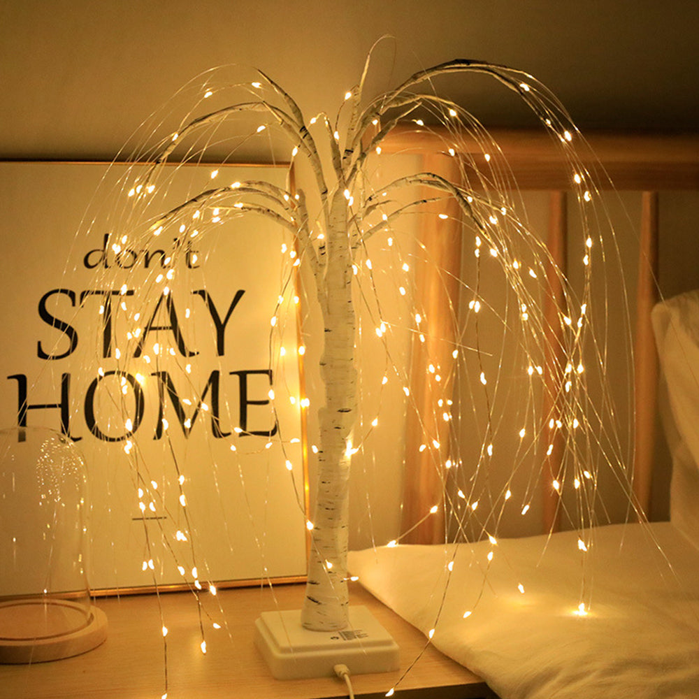 1Pc Christmas LED Tabletop Tree Lights Xmas Night Light White