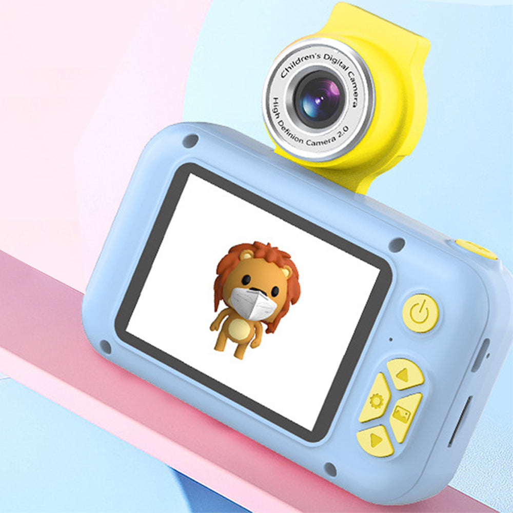 Kids Camera 1080P Action Camera Flip Lens Camera Compact Digital Camera Toy with 32G Card Blue
