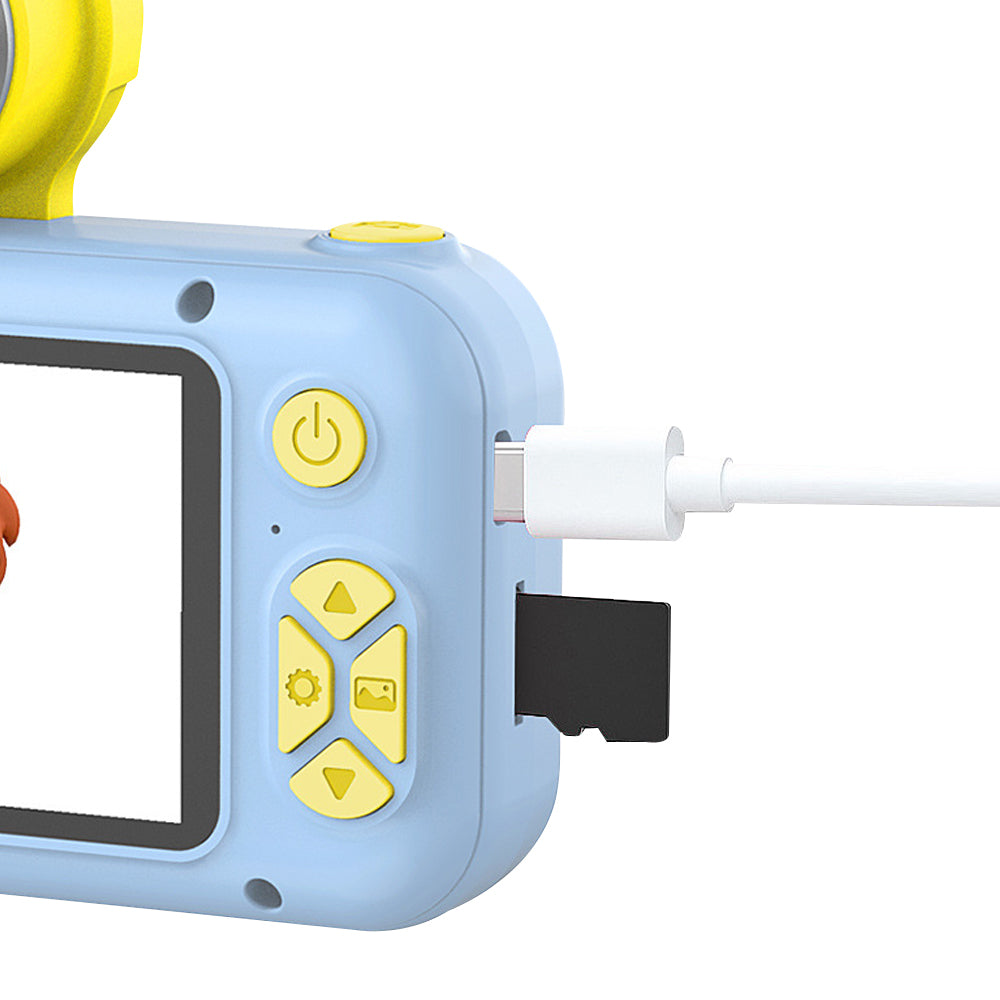 Kids Camera 1080P Action Camera Flip Lens Camera Compact Digital Camera Toy with 32G Card Blue