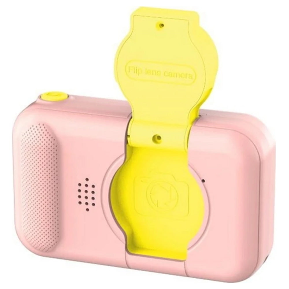Kids Camera 1080P Action Camera Flip Lens Camera Compact Digital Camera Toy with 32G Card Pink