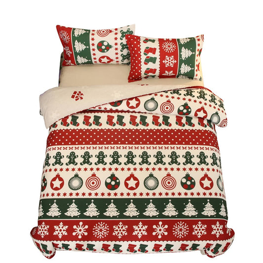 Double Size Christmas Gingerbread Man Quilt Cover Bedding Set