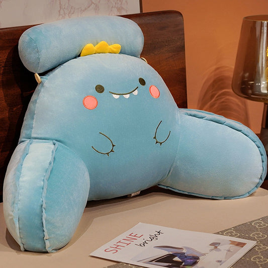 Bed Rest Cushion Backrest Reading Rest Pillow Back Support Chair Blue