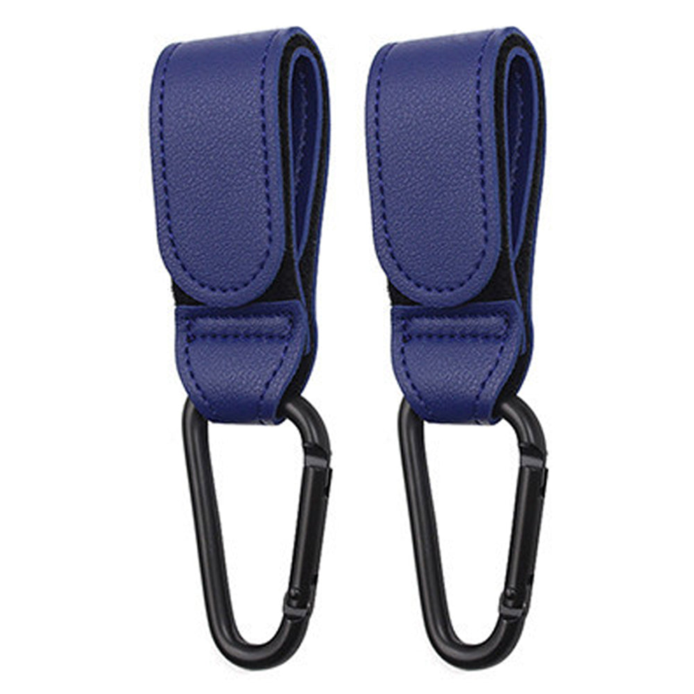 2X Adjustable Baby Stroller Hook Clip for Hanging Bags Blue