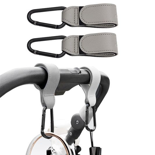 2X Adjustable Baby Stroller Hook Clip for Hanging Bags Grey