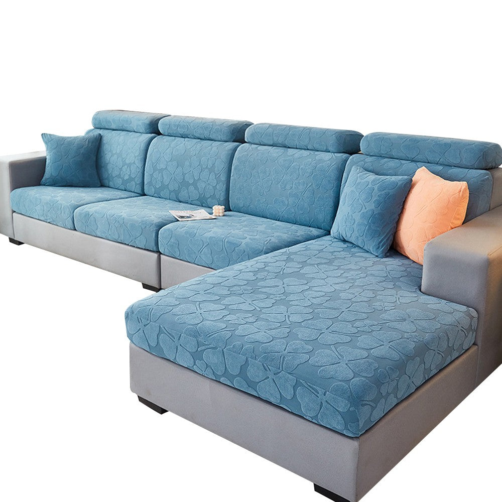 Stretch Sofa Seat Cushion Cover Blue for 1 Seater