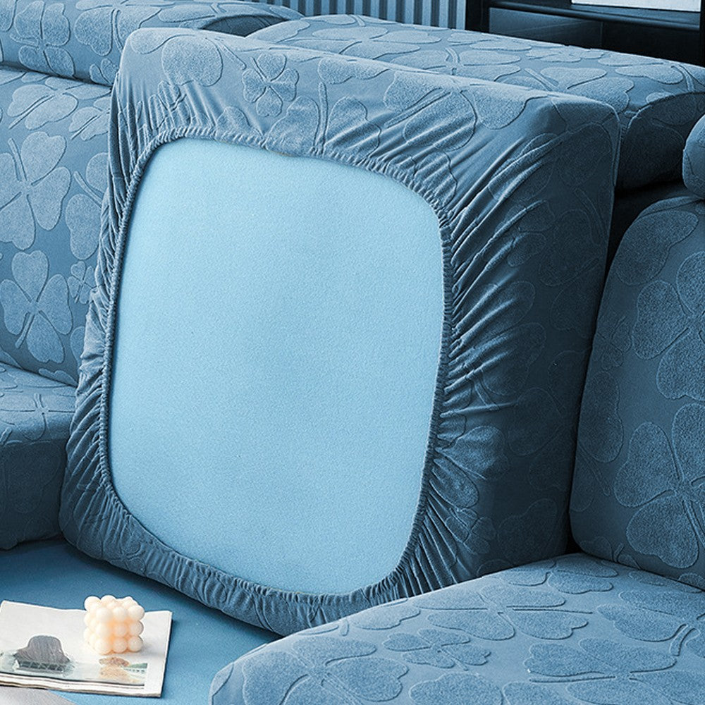 Stretch Sofa Seat Cushion Cover Blue for 1 Seater