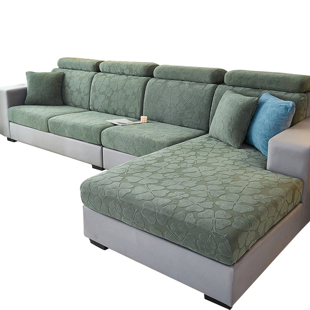Stretch Sofa Seat Cushion Cover Green for 3 Seater
