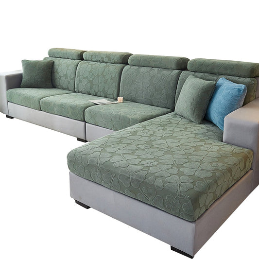 Stretch Sofa Seat Cushion Cover Green for 3 Seater