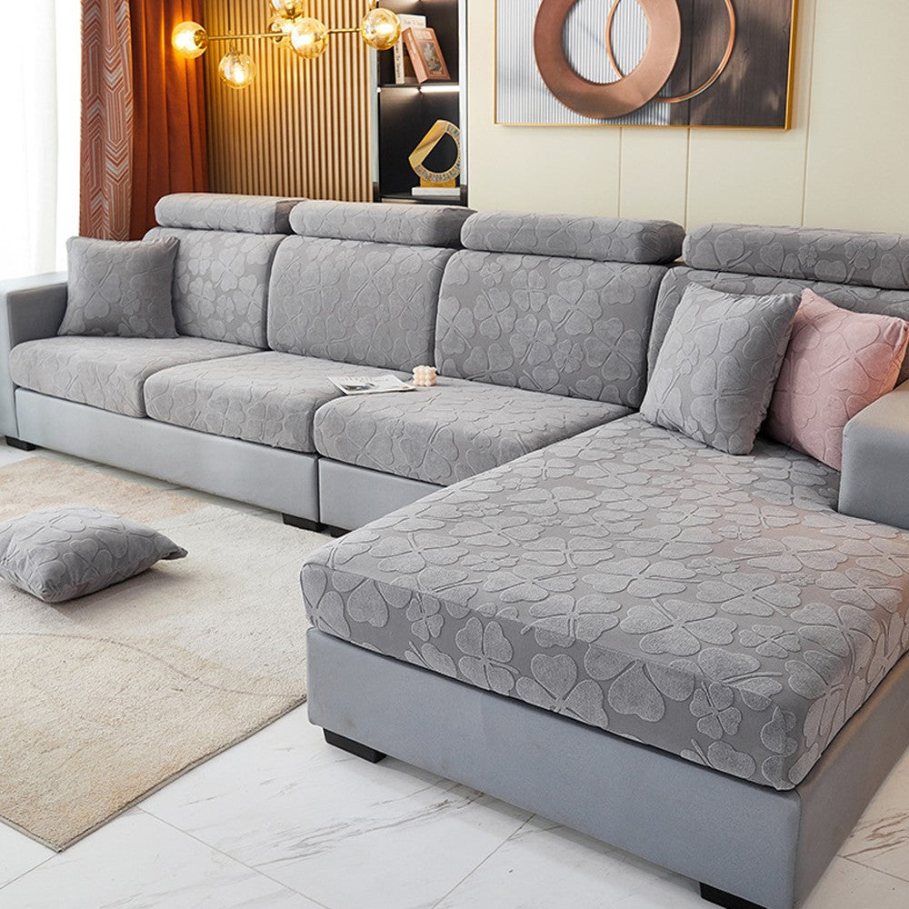 Stretch Sofa Seat Cushion Cover Grey for 1 Seater