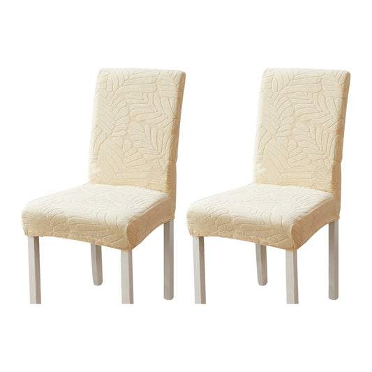 2X Washable Stretch Dining Chair Cover Beige