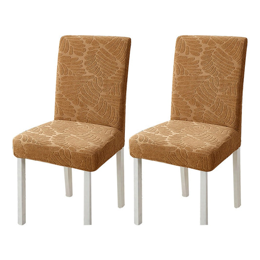 2X Washable Stretch Dining Chair Cover Coffee