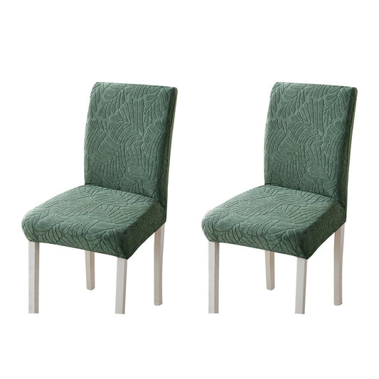 2X Washable Stretch Dining Chair Cover Green