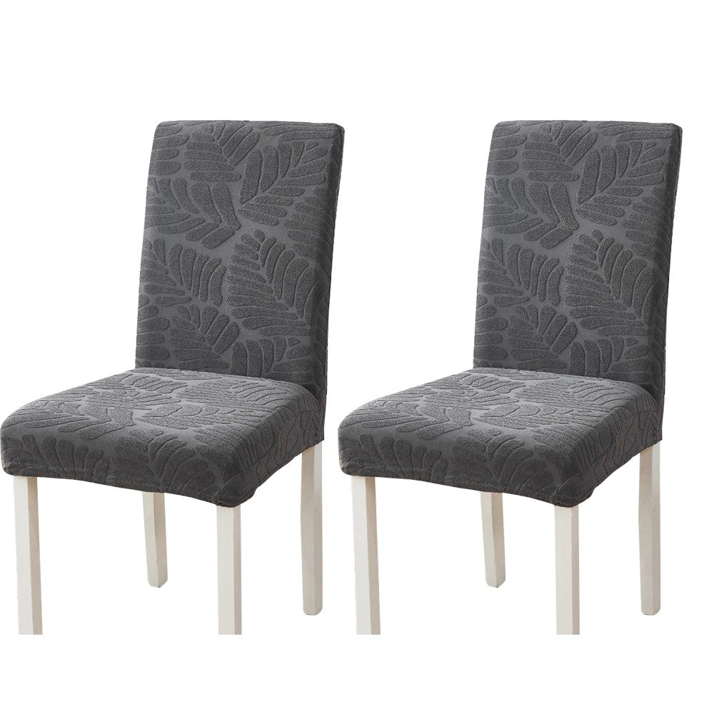 2X Washable Stretch Dining Chair Cover Grey