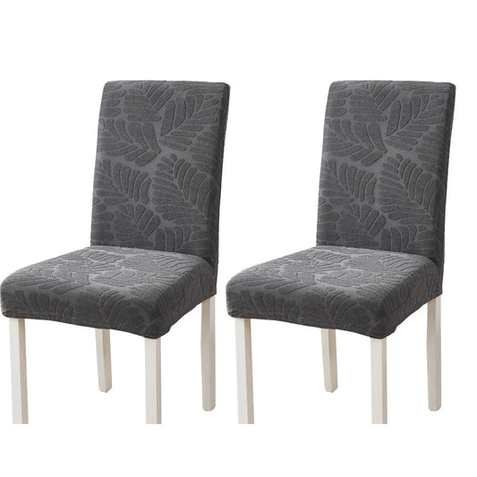 2X Washable Stretch Dining Chair Cover Grey