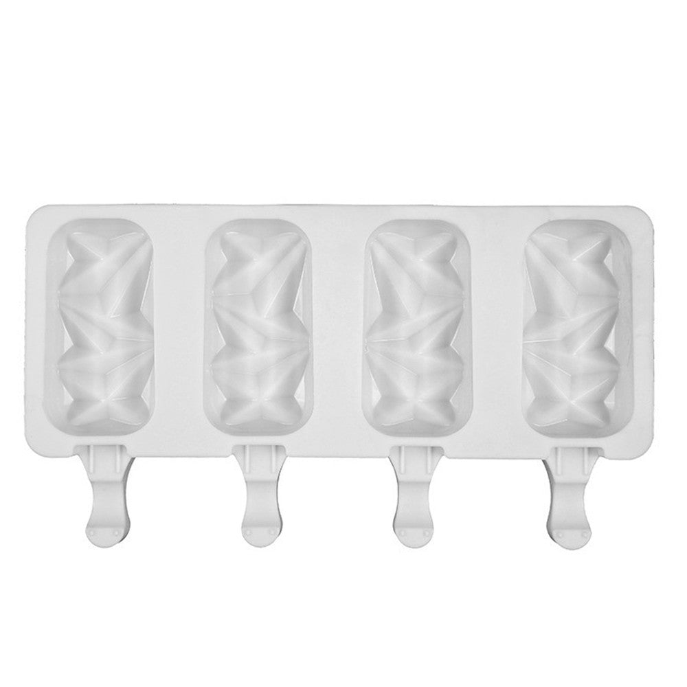 4 Cells Rhombus Shape Silicone Frozen Ice Cream Mould