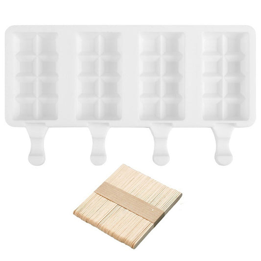 4 Cells Grid Shape Silicone Frozen Ice Cream Mould
