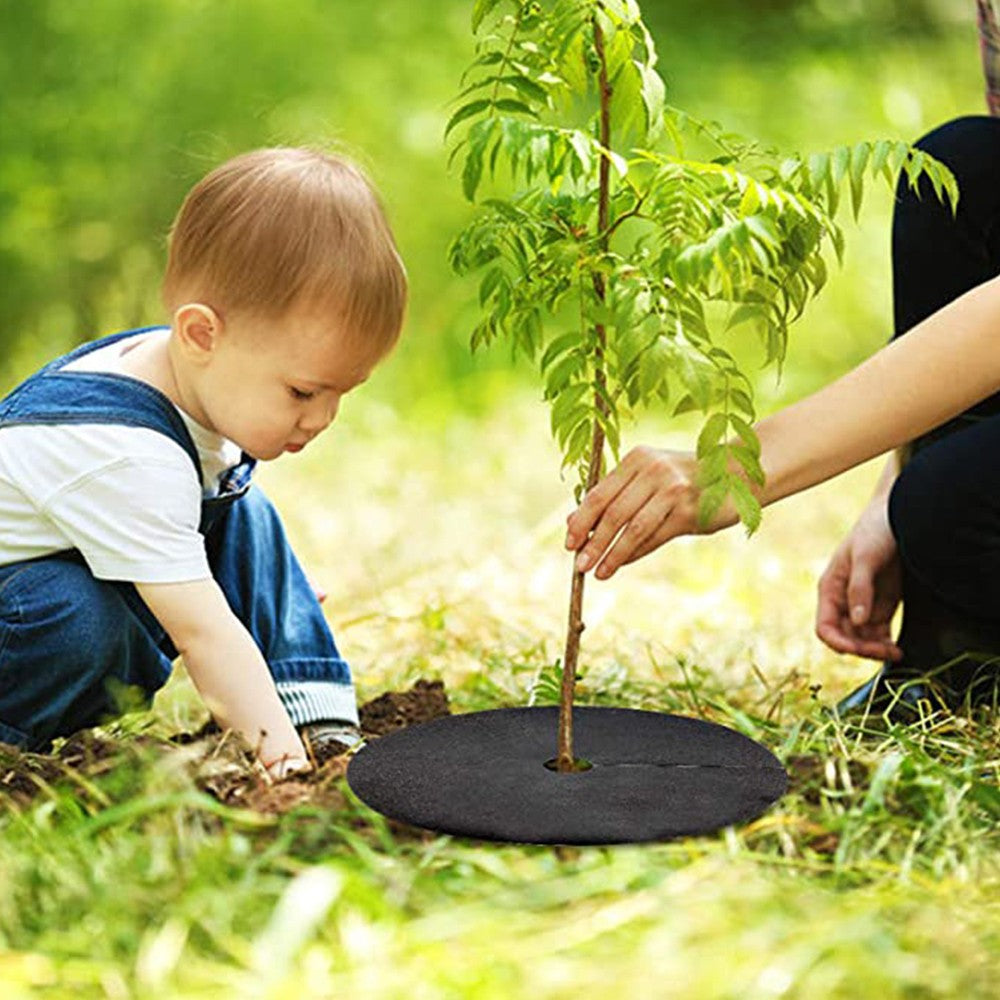 10pcs 15cm Non Woven Tree Mulch Ring for Weed Control Root Protection