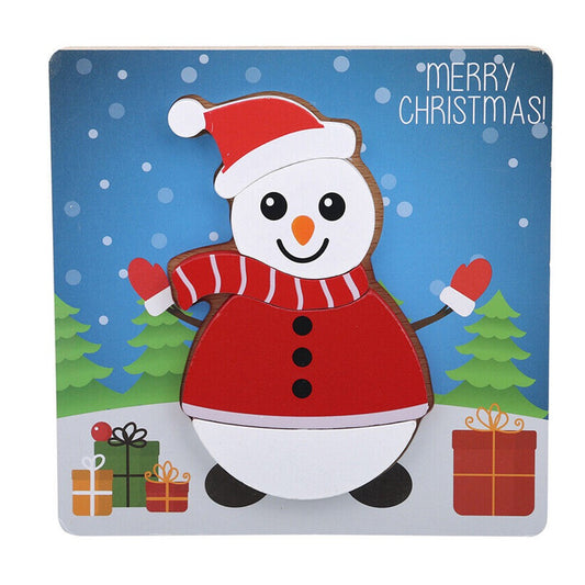 1Pc Christmas Snowman Puzzle Toys Kids Toddlers Early Education Toy