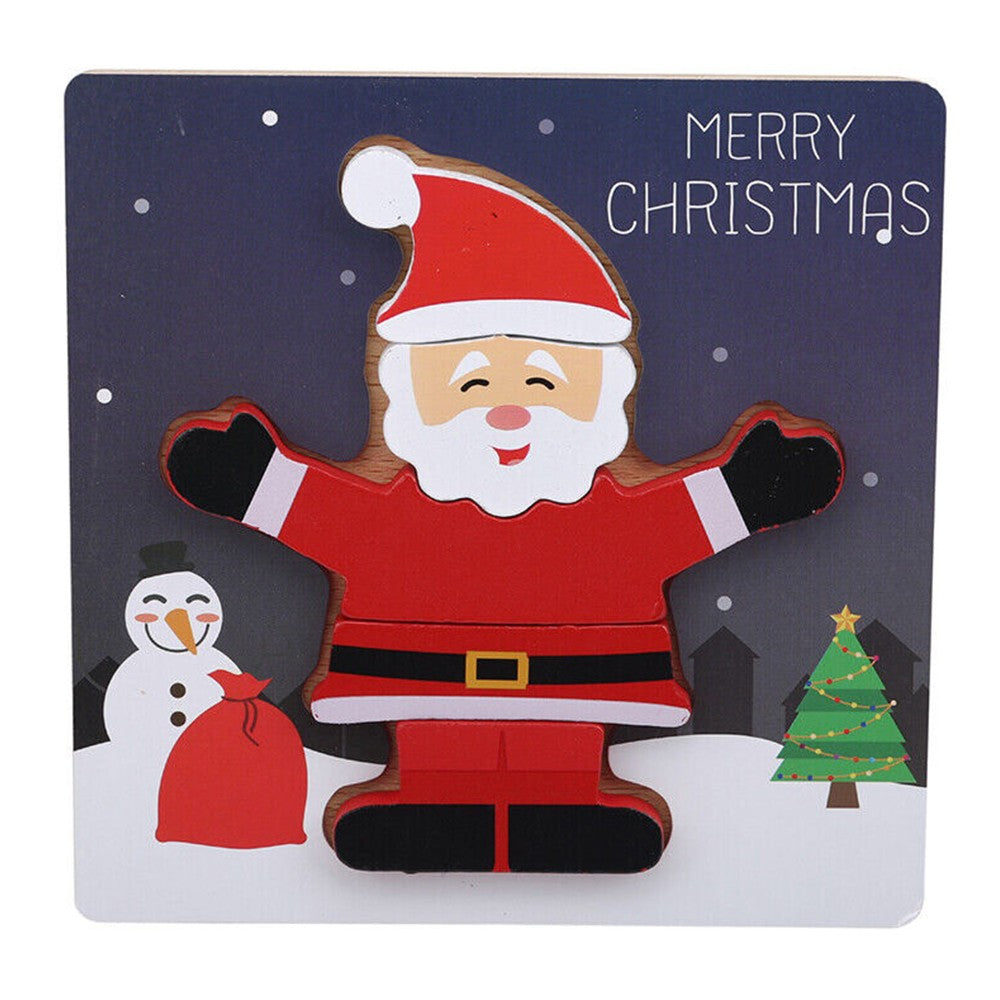 1Pc Christmas Santa Claus Puzzle Toys Kids Toddlers Early Education Toy