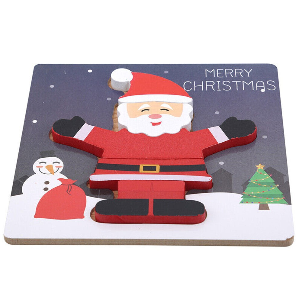 1Pc Christmas Santa Claus Puzzle Toys Kids Toddlers Early Education Toy