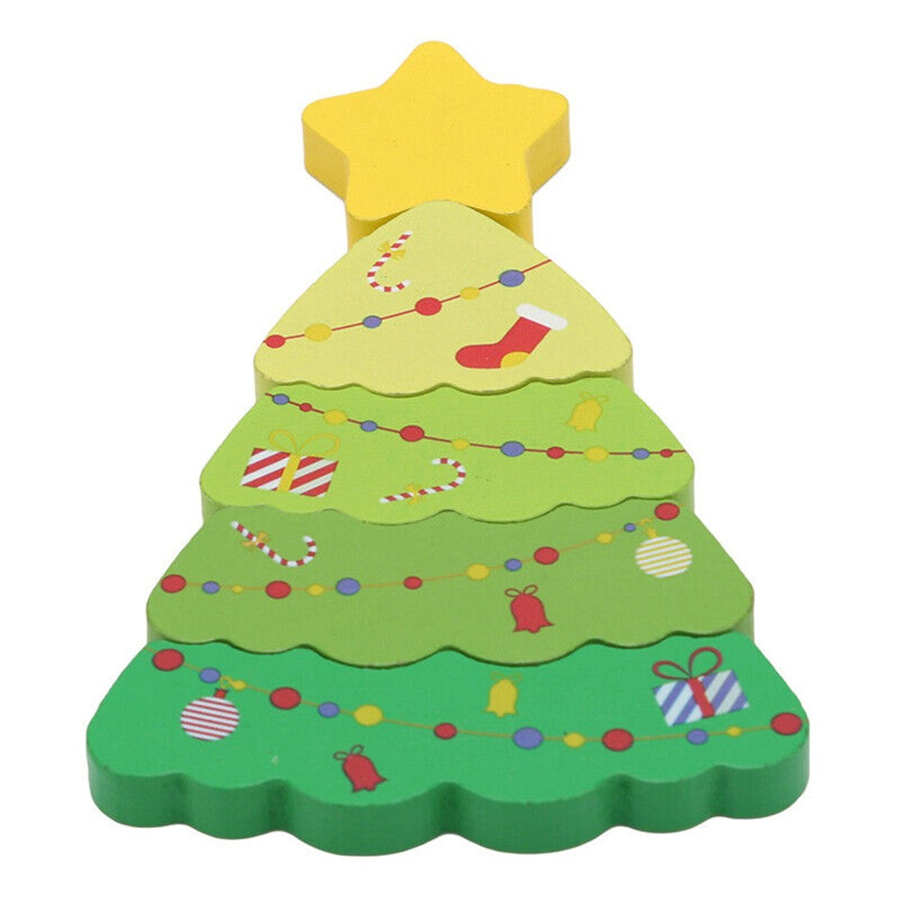 1Pc Christmas Tree Puzzle Toys Kids Toddlers Early Education Toy