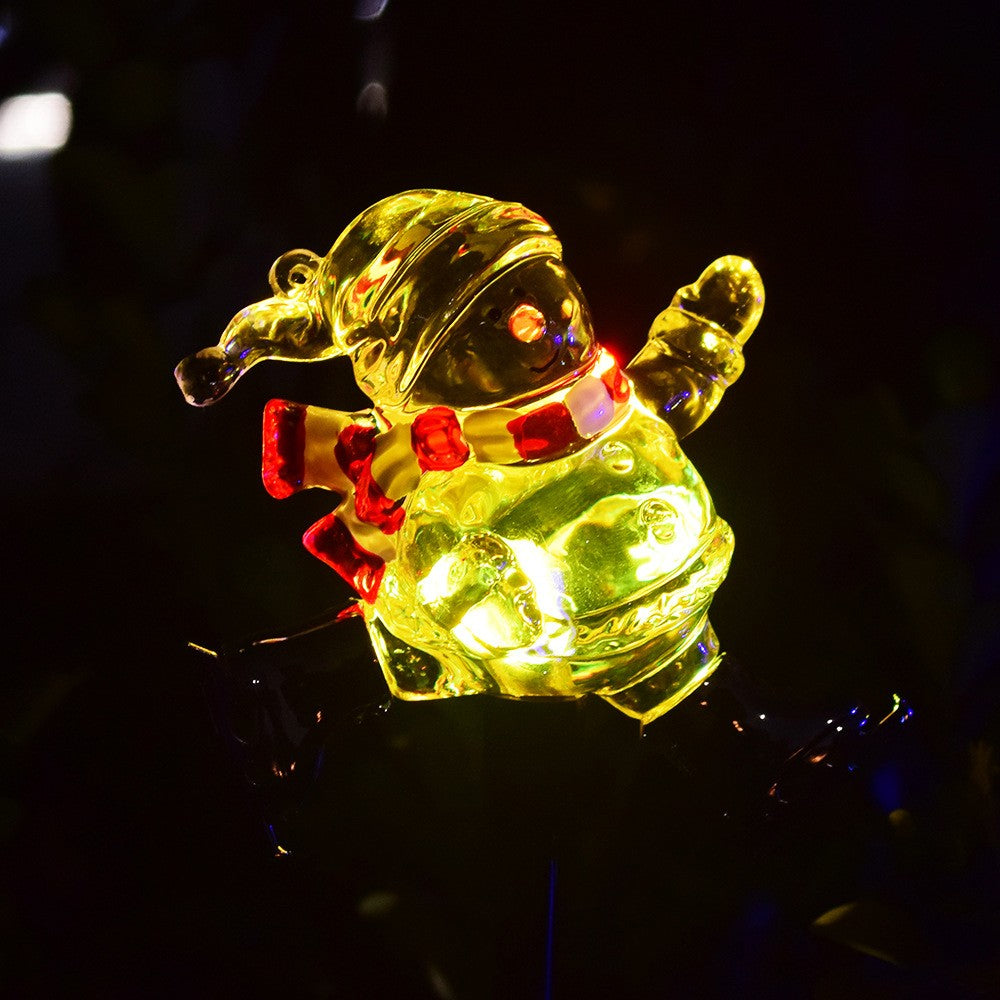 1Pc Solar Christmas Skating Snowman Light Outdoor Garden Walkway Decor Light
