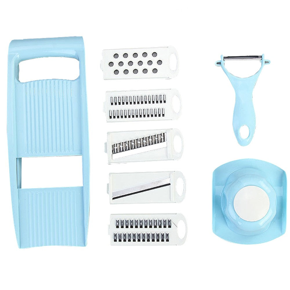 5 in 1 Multifunctional Vegetable Chopper Mandoline Slicer Cutter Peeler Blue