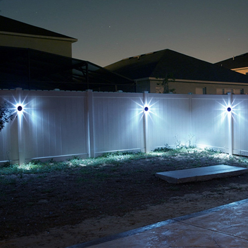 1X Solar LED Wall Light Outdoor Fence Light with Remote Control White Light