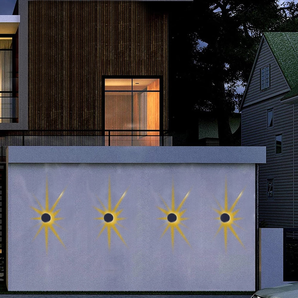 2X Solar LED Wall Light Outdoor Fence Light with Remote Control Warm White Light